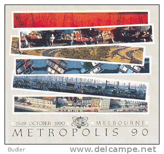 AUSTRALIA : 1990: Post. Stat.: METROPOLIS,INDUSTRY,HARBOUR,ELECTRICITY, - Entiers Postaux