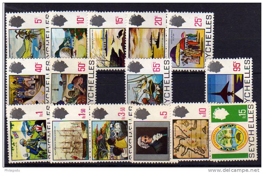 Seychelles1969 72, Tourisme Et Vues Diverses, N° 252 / 66**  Incomplet (parue En Tranches) - Seychellen (1976-...)