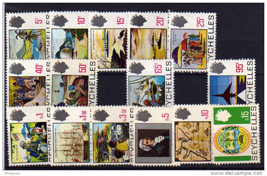 Seychelles1969 72, Tourisme Et Vues Diverses, N° 252 / 66**  Incomplet (parue En Tranches) - Seychelles (1976-...)