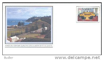 NORFOLK ISLAND : 1980 : Post. Stat. : KINGSTON,BAY,BUILDINGS,LEGISLATIVE ASSEMBLY,ADMINISTRATIVE OFFICES,COURT HOUSE,DES - Autres (Mer)