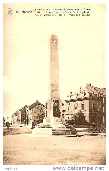 10. HASSELT : Monument Aux Limbourgeois Morts Pour La Patrie - P.-J. Filon, éditeur, Bruxelles-Nord - Hasselt