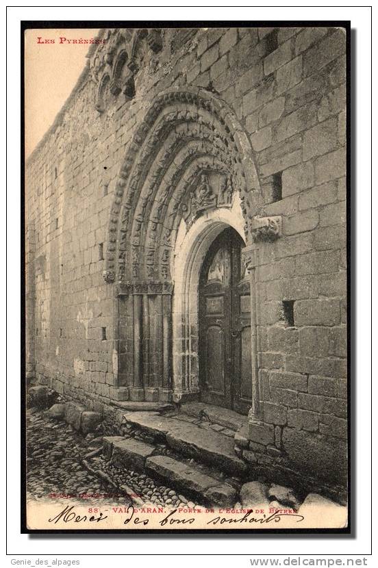 ESPAGNE - PYRENNEES - Val D'Aran, Porte église De BETREM, Phototypie Labouche, Dos 1900, Voyagé 1904 - Lérida