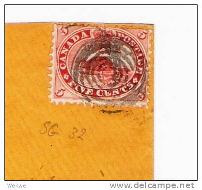 C-V009/  KANADA - Bibermarke Mit Stempel Newmarket 1862, Perfekte Zähnung, Nach Toronto - Covers & Documents