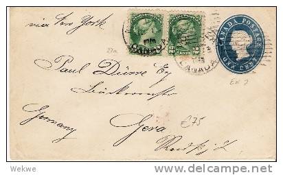 C-V013/  KANADA - Ganzsache Mit Zusatzfrankatur, EN 7 Montreal-Deutschland. 1893 (+ Paar Victoria) - 1860-1899 Reinado De Victoria