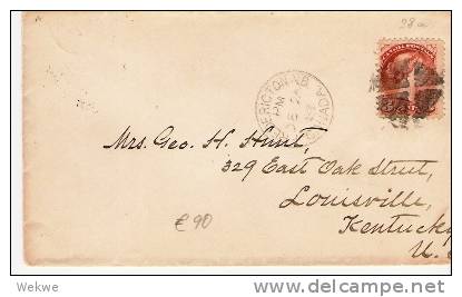 C-V016/ KANADA   Fredericton N. B.  1883 Mit 3 C. Victoria - Briefe U. Dokumente
