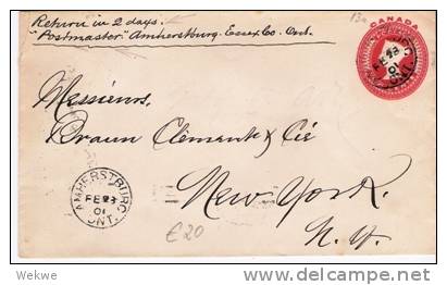 C-V020/ KANADA -  EN 13a 1902 Amherstburg (Ganzsache) - 1860-1899 Reinado De Victoria