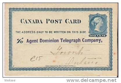 C-V026/  KANADA - Stationery (GA) Mit Firmenzudruck 1878 Ex Dominion Telegraph Comp. - 1860-1899 Regno Di Victoria