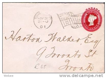 C-V029b/  KANADA - Toronto-Flagg-Cancellation (Stempel) 21. Nov.  1901 EN 12 (1899) - 1860-1899 Reign Of Victoria
