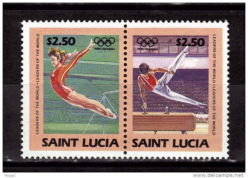 SAINTE LUCIE   N° 674/75  * *  Jo 1984  Cheval D'arcon - Barre Parallele - Gymnastics