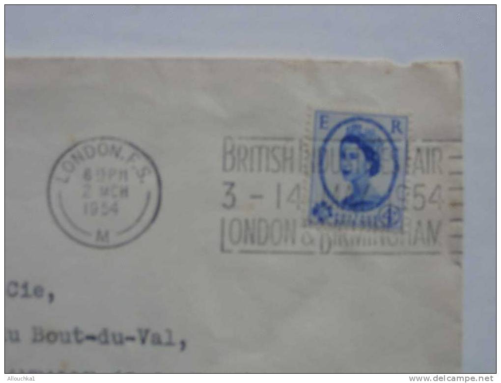 1954 MARCOPHILIE  LETTRE DE GREAT-BRITAIN: LONDON POUR LAMBALLE COTES DU NORD 22/ FRANCE BY AIR MAIL PAR AVION - Máquinas Franqueo (EMA)