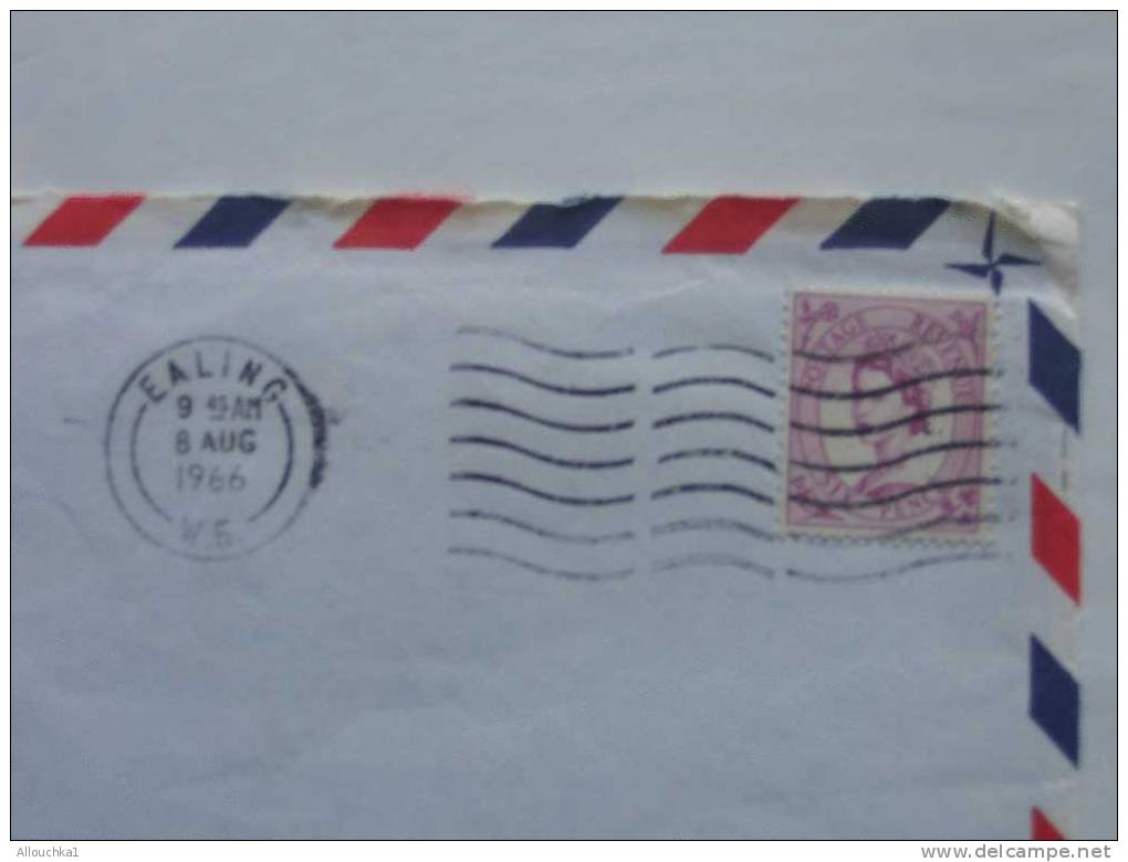 1966 MARCOPHILIE LETTER  OF GREAT-BRITAIN:EALING W.E.  BY AIR MAIL PAR AVION - Franking Machines (EMA)