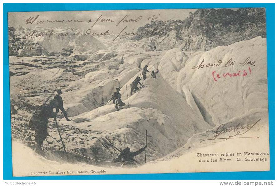 05 - Chasseurs Alpins En Manoeuvres Dans Les Alpes. Un Sauvetage. (militaire) - Autres & Non Classés