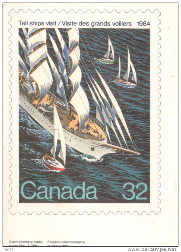 Tall Ships Visit / Visite Des Grands Voiliers 1984 - Émission Commémorative / Commemorative Stamp Issued - 18 Mai 1984 - Timbres (représentations)