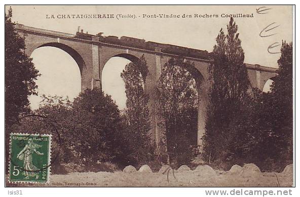 Dép 85 - R975 - Chemins De Fer - Trains - La Chataigneraie - Pont Viaduc Des Rochers Coquillaud - état - La Chataigneraie