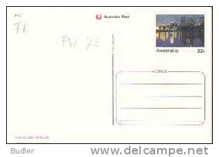 AUSTRALIA : 1981 : Post.Stat. : MELBOURNE,SKYSCRAPERS,NIGHT,ILLUMINATION,REFLECTION,BRIDGE, - Postal Stationery