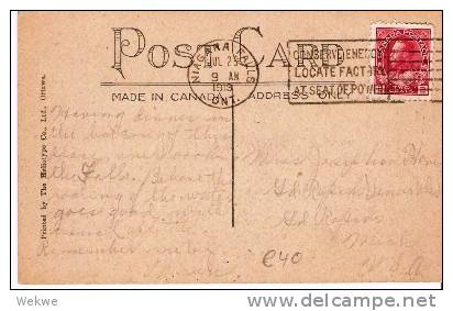 Can064/ KANADA -  Thema Energie. Niagara Falls 1919 (AK The Refectory) - Cartas & Documentos