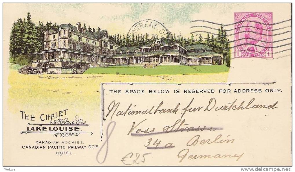 Can084 KANADA - / CPR-GA, Chalet Lake Louise 1911 Nach Berlin - Storia Postale