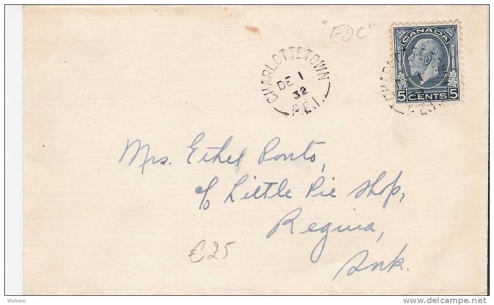 CFD022/ KANADA -  Georg V ,1932, Ersttag (FDC) Prinz Edward,  Island - Covers & Documents