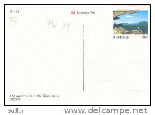 AUSTRALIA : 1978 : Post.Stat. : VALLEY,GEOLOGY,LANDSCAPE,MONTAGNE,MOUNTAINS,ROCHES,ROCKS,The DEVIL?S JAW, - Postal Stationery