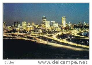 AUSTRALIA : 1981 : Post.Stat. : PERTH,CITY,NIGHT,BRIDGE,SKYSCRAPERS,ILLUMINATION,LIGHT,ARCHITECTURE, - Postwaardestukken