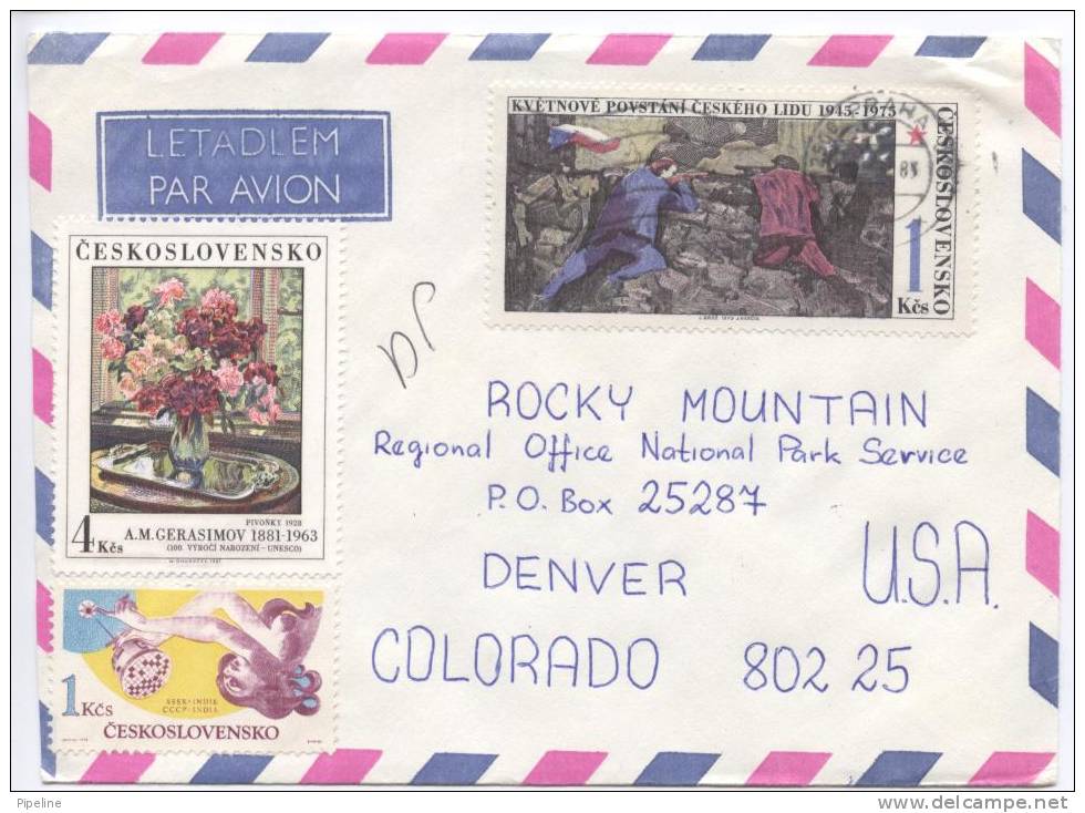 Czechoslovakia Air Mail Cover Sent To USA 1983 - Luchtpost