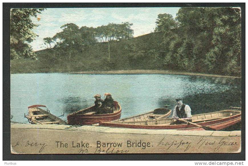 BARROW BRIDGE, THE LAKE, VINTAGE COLOUR POSTCARD - Manchester