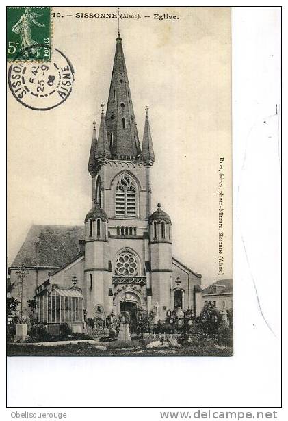 02 SISONNE EGLISE N ° ..10 EN 1906 - Sissonne