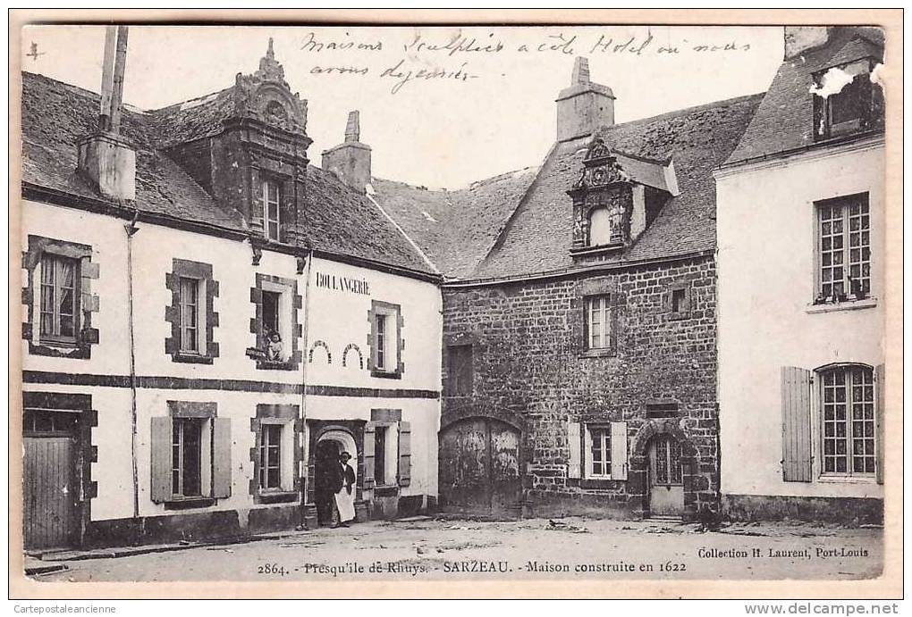 Peu Commun 56 SARZEAU 14.08.1922 PRESQU ILE RHUYS Boulangerie MAISON 1622 - H LAURENT N° 2864 - MORBIHAN -3371A - Sarzeau