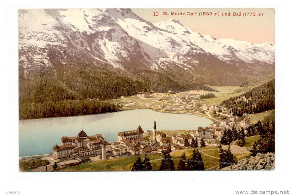 OLD FOREIGN 0088- SUISSE - SWISS - ST MORITZ - DORF UND BAD - Sankt Moritz