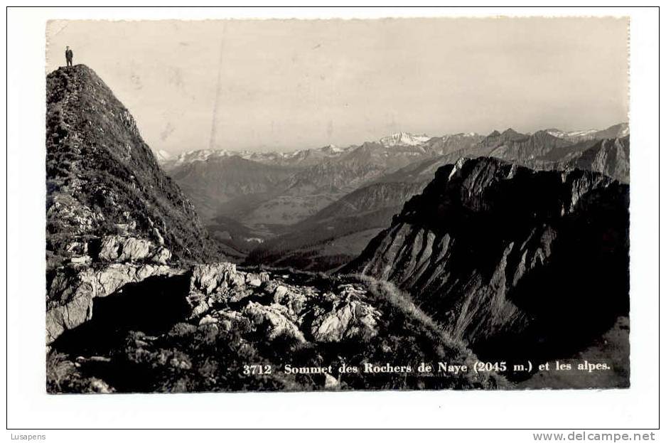 OLD FOREIGN 0145 -  SUISSE - SWISS - SOMMET DES ROCHERS DE NAYE - Roche