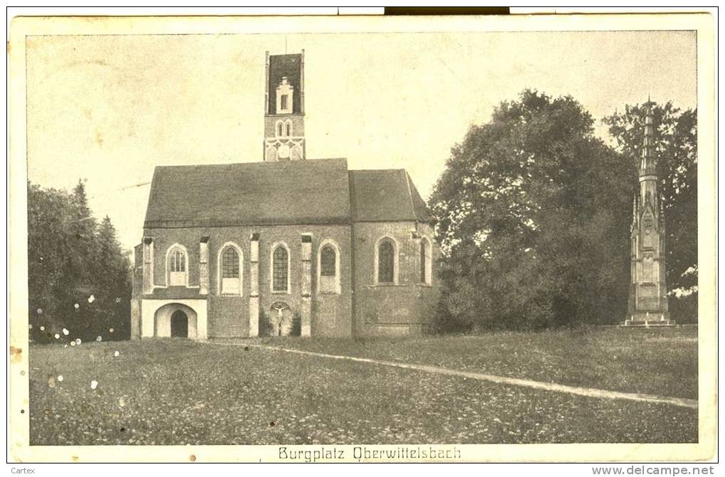 Cpa OBERWITTELSBACH : Burgplatz Oberwittelsbach 1918  ( 2 SCANS ) - Aichach