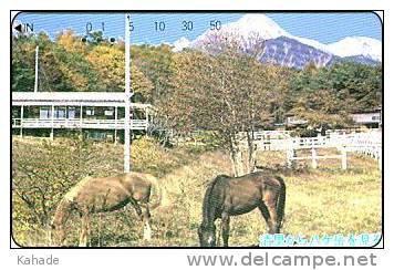 Verry Nice  Japan   Phonecard  Animal  Pferd Horse Cheval - Horses