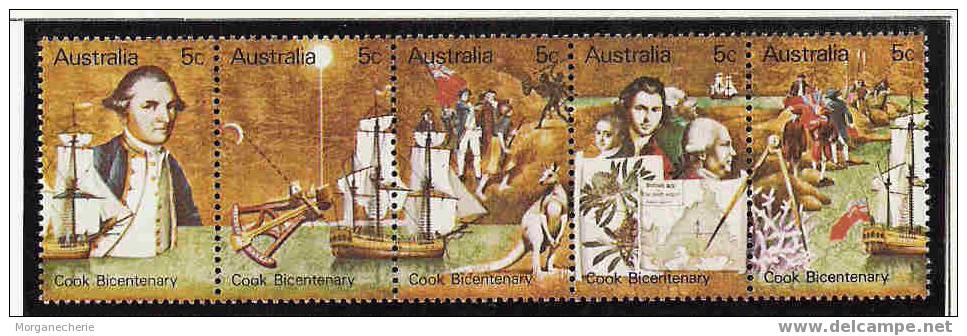 AUSTRALIA; 1970;  YT 407-412 + BLOC 3 ** COOK COMPLET - Neufs