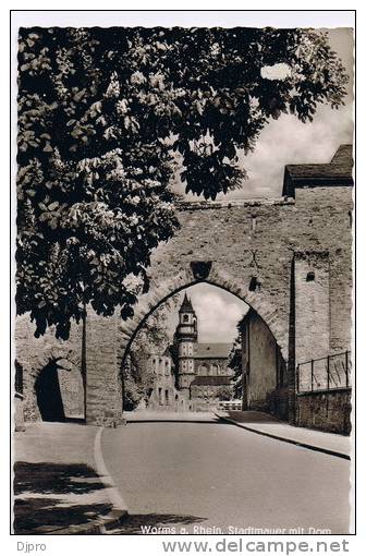 Worms A Rhein Stadtmauer Mit Dom - Worms