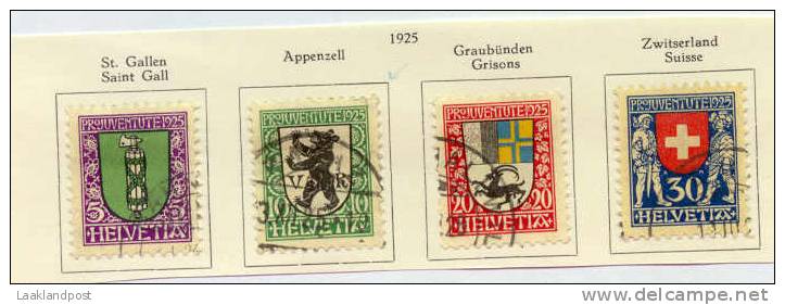 Suisse1925 Michel Nrs. 214/217  Saint Gall, Appenzell, Grisons, Suisse Used (E145) - Nuovi