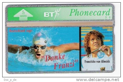 UK - Great Britain - BT - Franziska Van Almsick -Swimming -  5 Units - Mint - Limited Edition - BT Buitenlandse Uitgaven