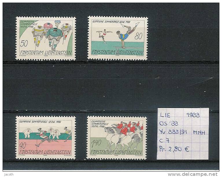 Liechtenstein 1988 - Yv. 888/91 Postfris/neuf/MNH - Summer 1988: Seoul