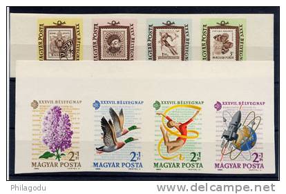 Hongrie  ND ++  MABEOSZ, Expo IMEX, Canards, Danseuses, Fusée, Fleurs ++ Cote 45 E Timbre Sur Timbre - Unused Stamps