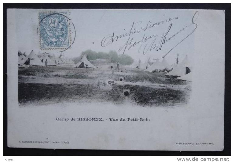 02 De Sissonne Militaria Camp, Camp Soldat Carte Nuage Tente    D02D  K02720K  C02720C RH020736 - Sissonne