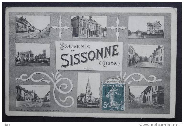 02 Sissonne Multi Vue Souvenir De    D02D  K02720K  C02720C RH020748 - Sissonne