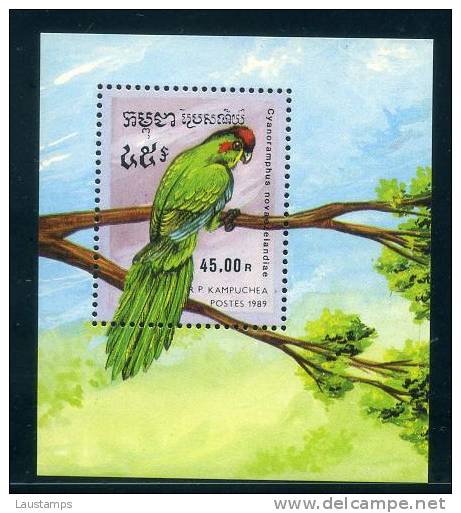 Kampuchea 1989 Bird, Parrot S/S MNH - Papagayos