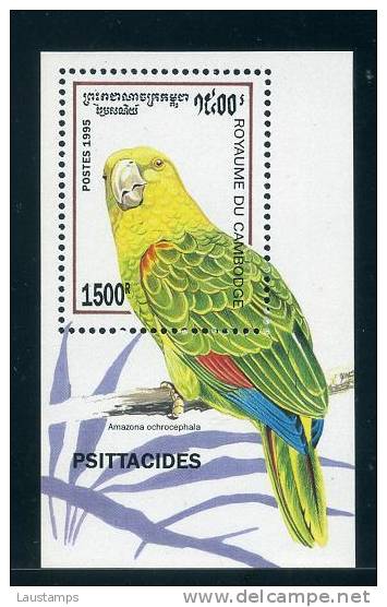 Cambodia 1995 Bird, Parrot S/S MNH - Papagayos