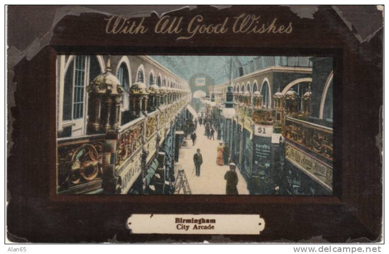 City Arcade, Birmingham UK Vintage Postcard - Birmingham
