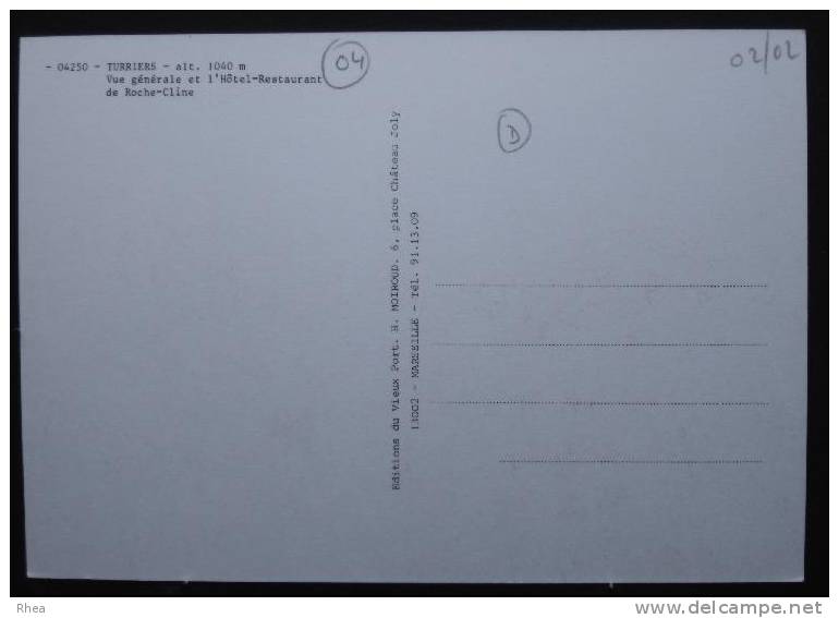 04 Turriers    D04D  K04222K  C04222C RH023436 - Autres & Non Classés