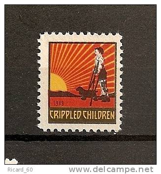 Vignette  Help Crippled Children 1949 Enfance Handycapée - Ongebruikt