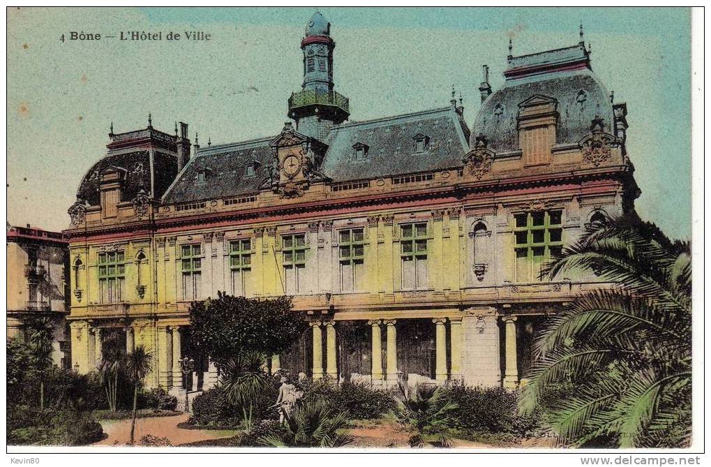 ALGERIE BONE L'Hôtel De Ville Cpa Couleur - Annaba (Bône)