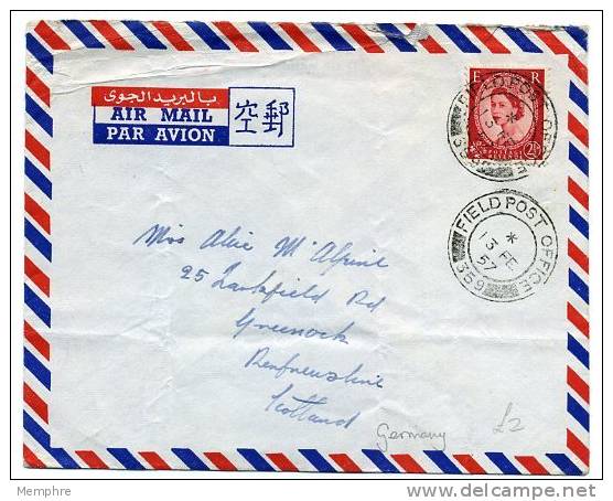 1957 Forces Air Mail FromField Post Office 359  (Germany) - Covers & Documents