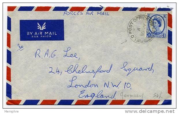 1956 Forces Air Mail From Field Post Office 755  (Germany) - Covers & Documents