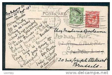 UK - 1p  INVERNESS On PC TO London 1930 - Uprated And Forwarded To Belgium - Briefe U. Dokumente