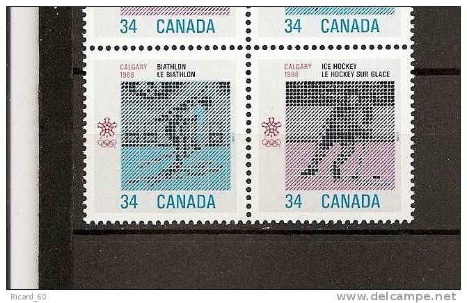 Timbres  Neufs Du Canada Jeux Olympiques De Calgary  Hockey Sur Glace, Biathlon - Neufs